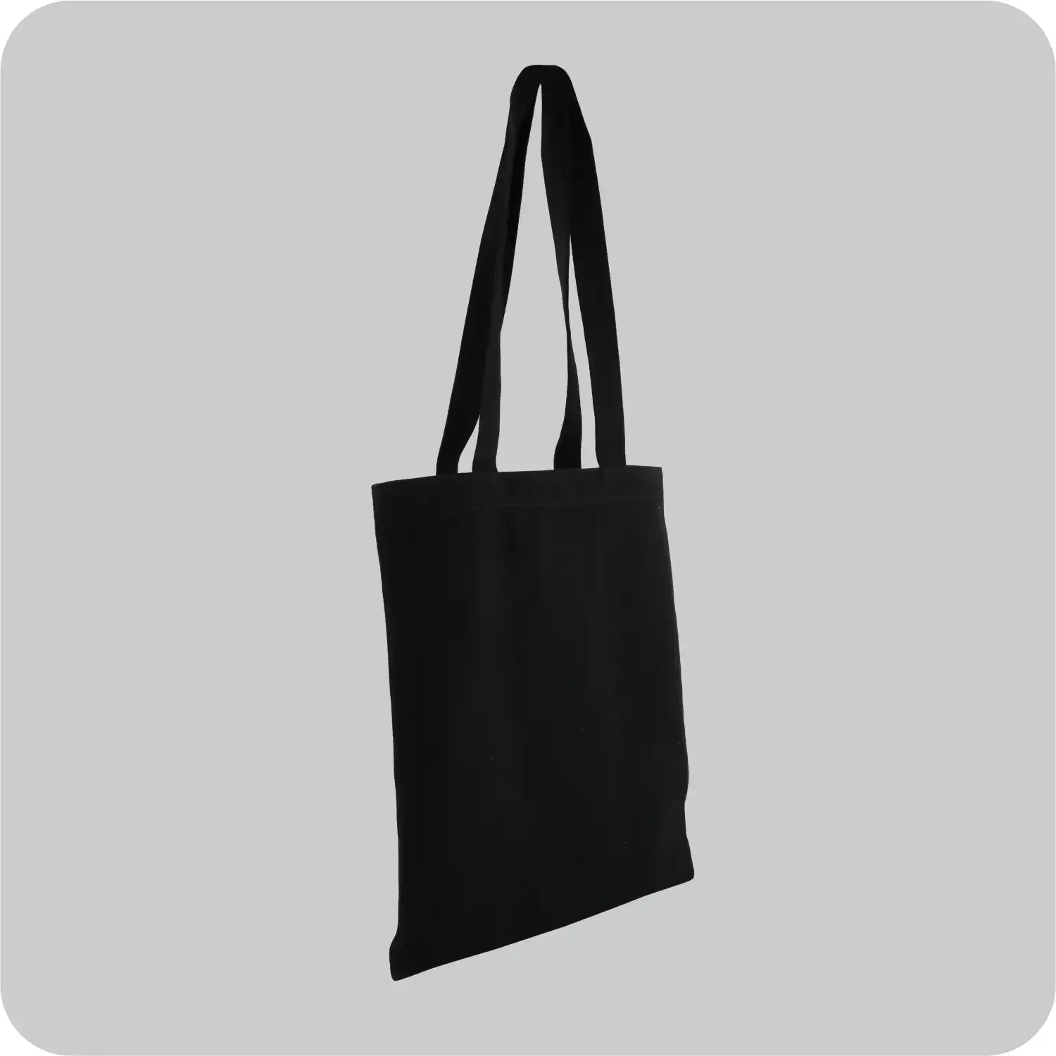 14” x 15” Inches Dazzling Vertically Shaped Pure Cotton Black Canvas Bags