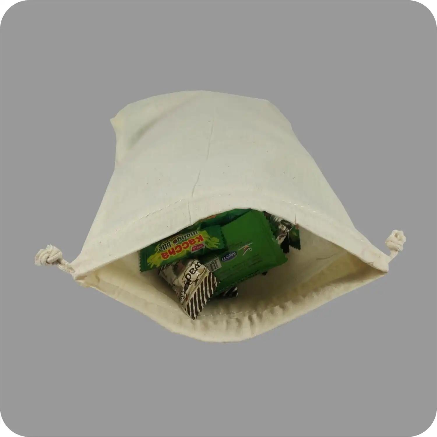 8x10 Inch Fine Quality 100% Cotton Drawstring Pouch (Pack of 50)