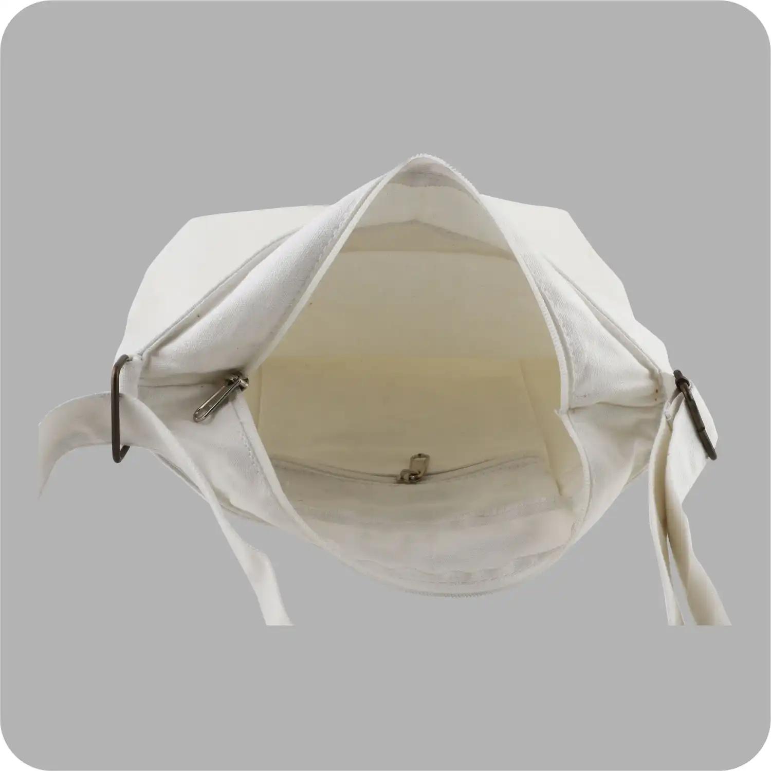 Dashy Cross Body Handle Style Exclusively for Teenagers Off-white Canvas Bags