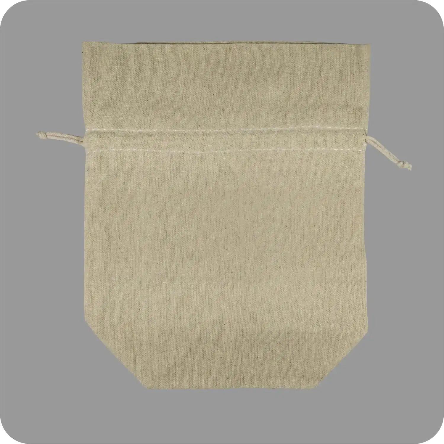 7x9x3 Inch 100% Cotton Double side Drawstring Pouch (Pack of 50)