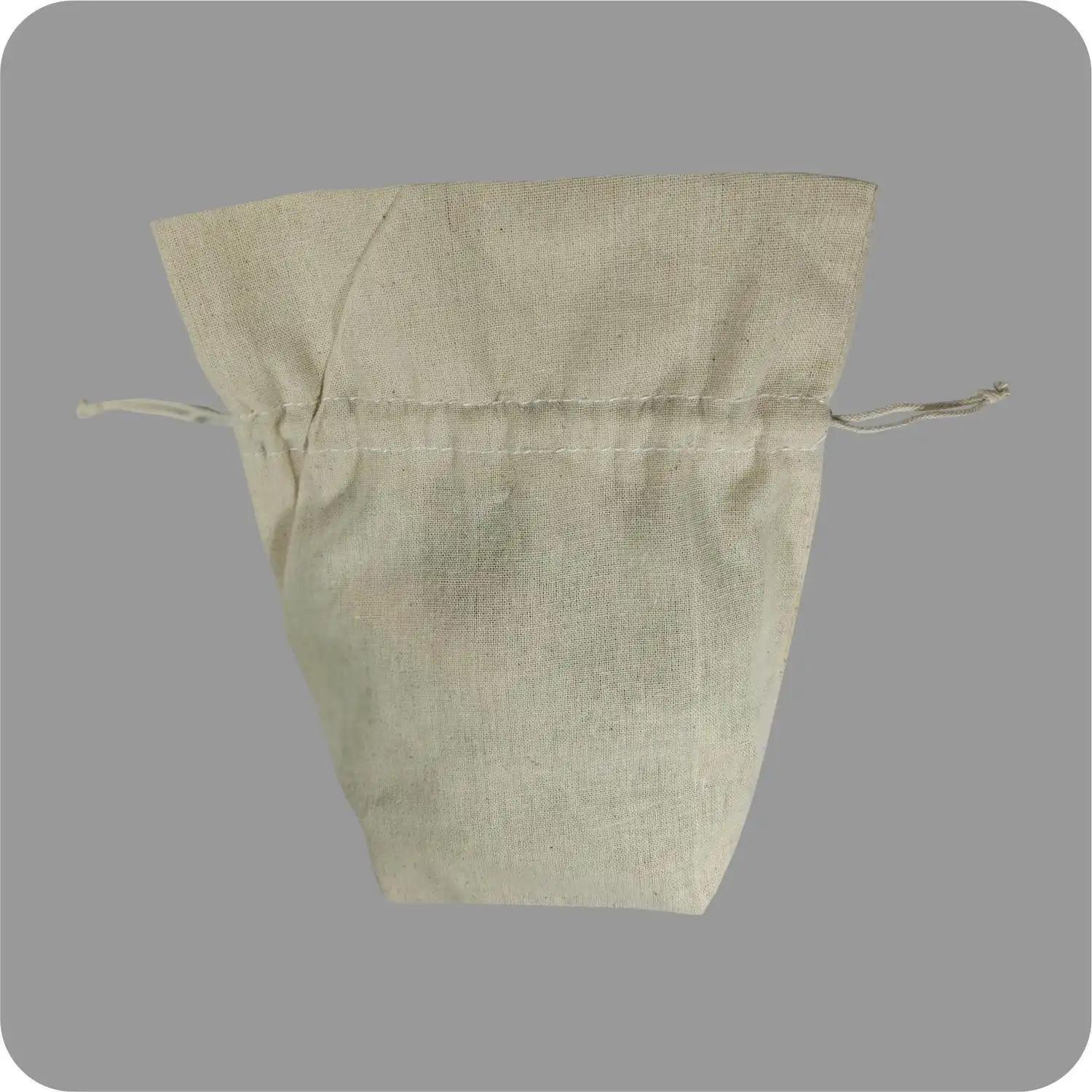 7x9x3 Inch 100% Cotton Double side Drawstring Pouch (Pack of 50)