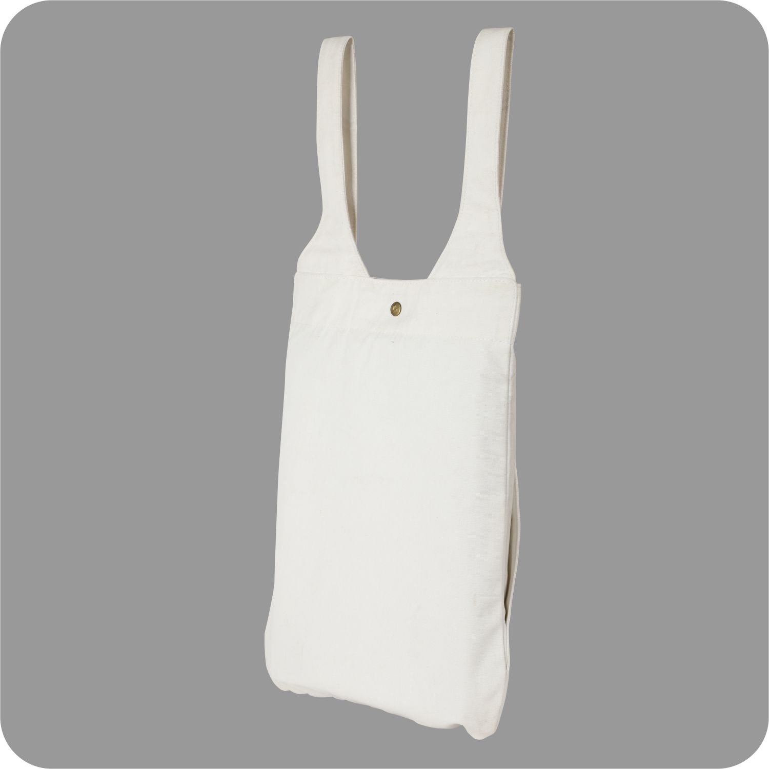 Cotton Fiber , Shoulder / Hand Canvas Bags with Tich Button Closure